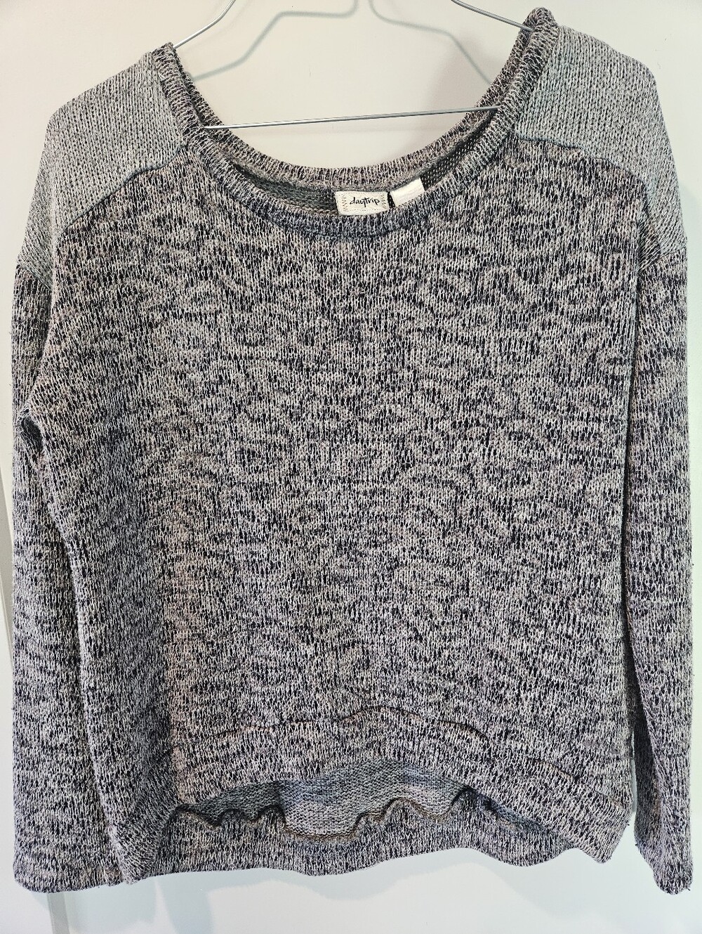 Daytrip Purple Gray Marled Knit High Low Sweater Small